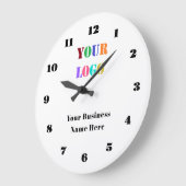 Branded Business Logo and Text Wall Clock Template ラージ壁時計 (傾斜)