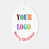 Branded Business Logo Christmas Ornaments Template メタルオーナメント (正面左)