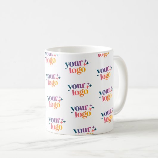 Branded Business Logo Pattern Mug コーヒーマグカップ (正面右)