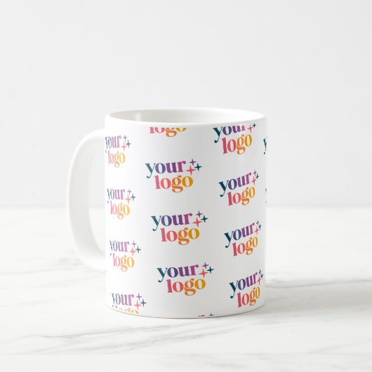 Branded Business Logo Pattern Mug コーヒーマグカップ (正面左)