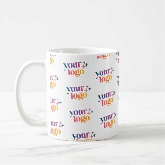 Branded Business Logo Pattern Mug コーヒーマグカップ (左)