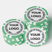Branded Company Logo and Text Poker Chips Example ポーカーチップ (積み重ね)
