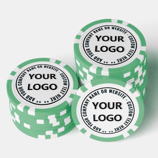 Branded Company Logo and Text Poker Chips Example ポーカーチップ (積み重ね)