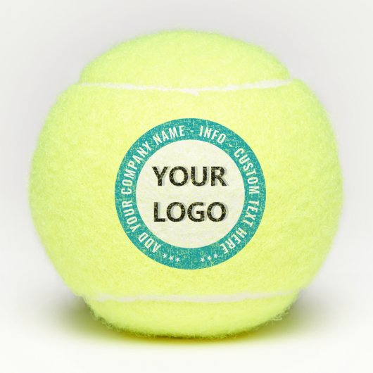 Branded Company Logo and Text Tennis Balls Example テニスボール (正面)