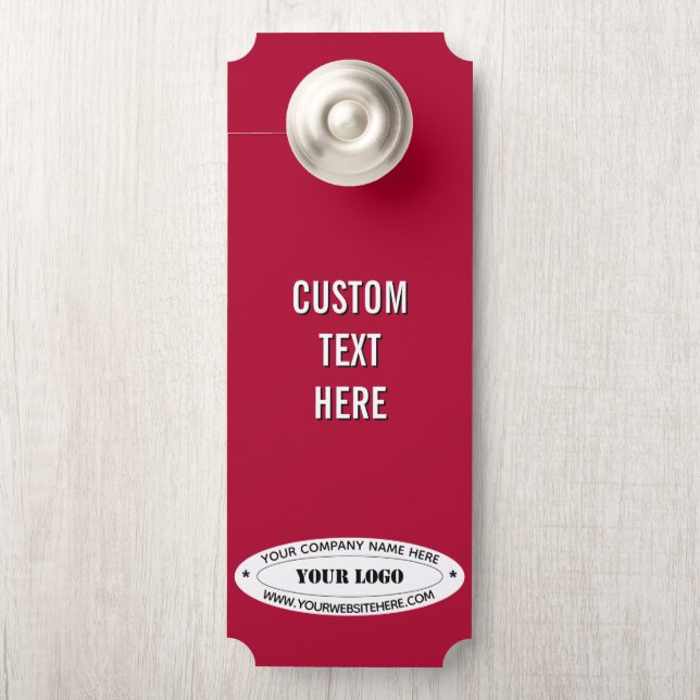 Branded Company Logo Text Door Hanger Template ドアノブサイン (ノブ)