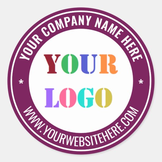 Branded Company Logo Text Round Sticker Template ラウンドシール (正面)