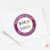 Branded Company Logo Text Round Sticker Template ラウンドシール (封筒)