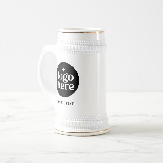 Branded Custom Text & Logo Beer Stein Mug ビールジョッキ (正面左)