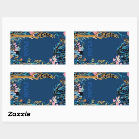 Branded Floral Wrap Card 長方形シール (シート)