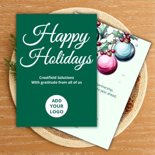  Branded Holiday Card | Upload Logo & Message シーズンカード