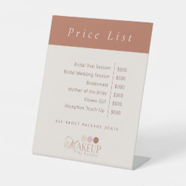 Branded Logo Makeup Artist Price List 台座サイン
