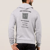Branded Logo Text QR Code Business Hoodie Template パーカ (裏面)