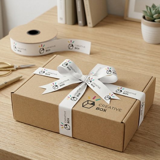 Branded Mailer Box Grosgrain Ribbon with Logo グログランリボン