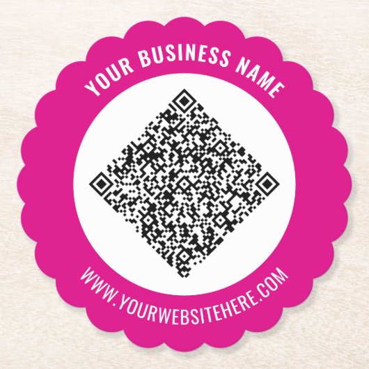 Branded Promotional QR Code Paper Coasters Example ペーパーコースター (正面)