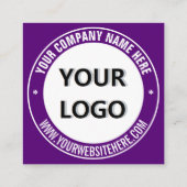Branded Round Stamp Custom Business Cards Template スクエア名刺 (裏面)