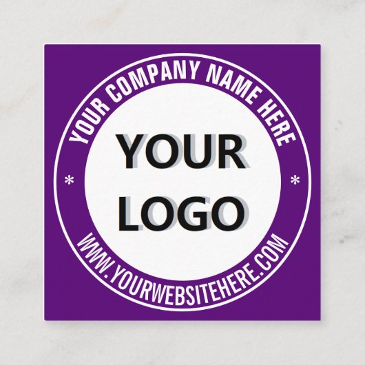 Branded Round Stamp Custom Business Cards Template スクエア名刺 (裏面)