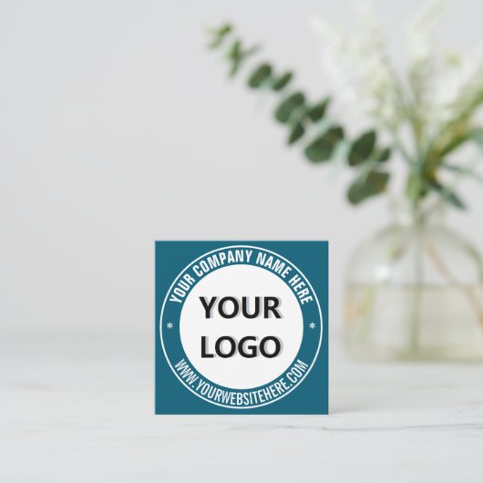 Branded Round Stamp Custom Business Cards Template スクエア名刺 (スタンド正面)