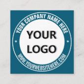 Branded Round Stamp Custom Business Cards Template スクエア名刺 (正面)