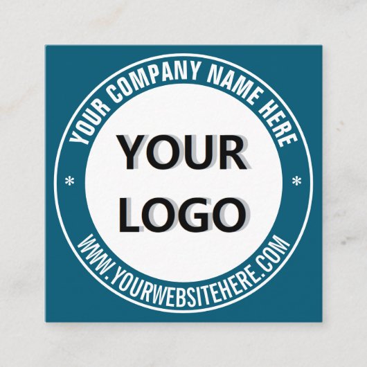 Branded Round Stamp Custom Business Cards Template スクエア名刺 (正面)