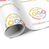 Branded White Custom Promotional Business Logo ラッピングペーパー (ロールコーナー)
