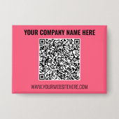 Branded Your QR Code and Text Promotional Button 缶バッジ (正面)