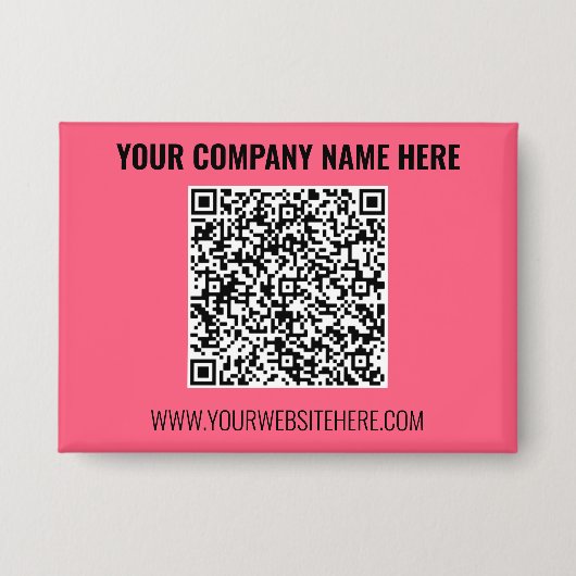 Branded Your QR Code and Text Promotional Button 缶バッジ (正面)
