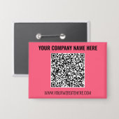 Branded Your QR Code and Text Promotional Button 缶バッジ (正面/裏面)