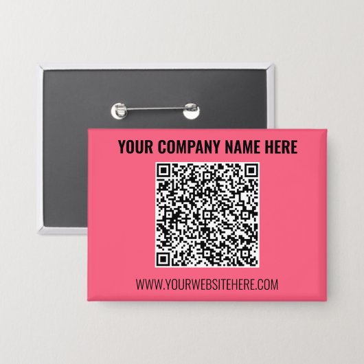 Branded Your QR Code and Text Promotional Button 缶バッジ (正面/裏面)