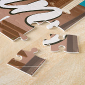 Brandenburgゲート,ベルリンの漫画の旅行ポスター ジグソーパズル (側面)