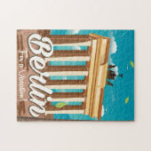 Brandenburgゲート,ベルリンの漫画の旅行ポスター ジグソーパズル (横)