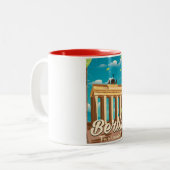 Brandenburgゲート,ベルリンの漫画の旅行ポスター ツートーンマグカップ (正面左)