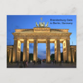 Brandenburg Gate in Berlin，ドイツ，ナイト ポストカード (正面)