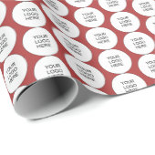 Branding Business Red Upload Your Company Logo ラッピングペーパー (ロールコーナー)