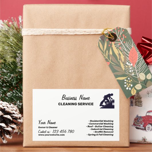 Branding For Pressure Washing Cleaning Business 長方形シール (クリスマス)