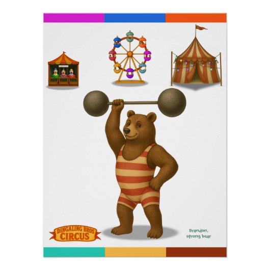 Brandon, circus strong bear ポスター (正面)