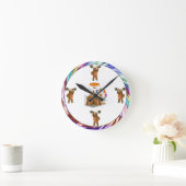 Brandon, circus strong-bear ラウンド壁時計 (ホーム)