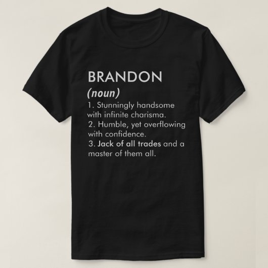 Brandon name, Editable name, Custom name Tシャツ (デザイン正面)