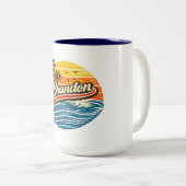 Brandon Retro Sunset Name Design ツートーンマグカップ (正面右)