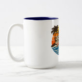 Brandon Retro Sunset Name Design ツートーンマグカップ (左)