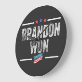brandon won, brandon won funny, brandon won americ ラージ壁時計 (傾斜)