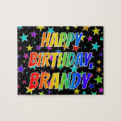 "BRANDY" 名前入り "HAPPY BIRTHDAY" ジグソーパズル (横)