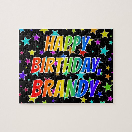 "BRANDY" 名前入り "HAPPY BIRTHDAY" ジグソーパズル (横)
