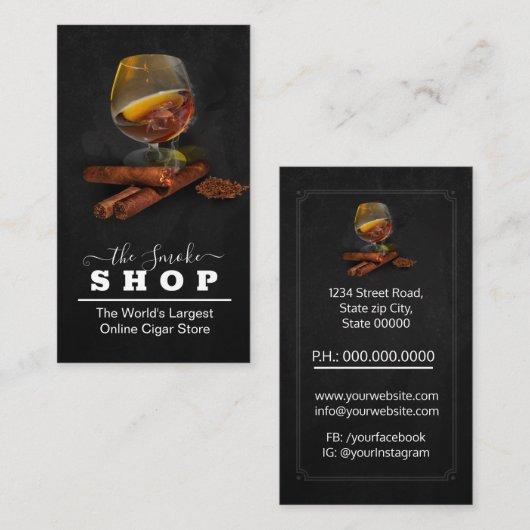 Brandy / Cigars Store 名刺 (正面/裏面)