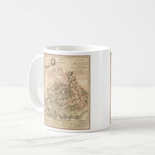 Brandywineのアメリカ革命の地図1784年の戦い コーヒーマグカップ (正面左)