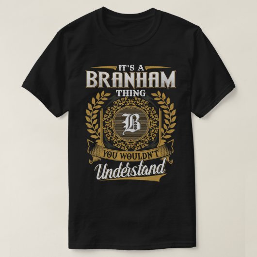 BRANHAM家族の姓BRANHAM姓パーソナル Tシャツ (デザイン正面)