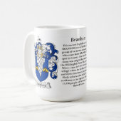 Branham家族の紋章付き外衣 コーヒーマグカップ (正面左)