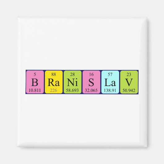 Branislav周期表名磁石 マグネット (正面)