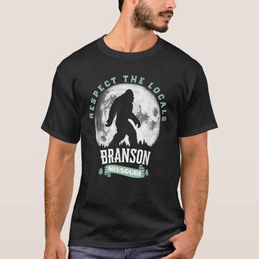 Branson Missouri Respect the Locals Bigfoot Sasqua Tシャツ (正面)