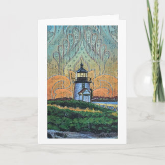Brant Point Lighthouse Painting, Nantucket, MA カード