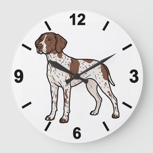 Braque Francais Dog Wall Clock Pet Home Decor ラージ壁時計 (正面)